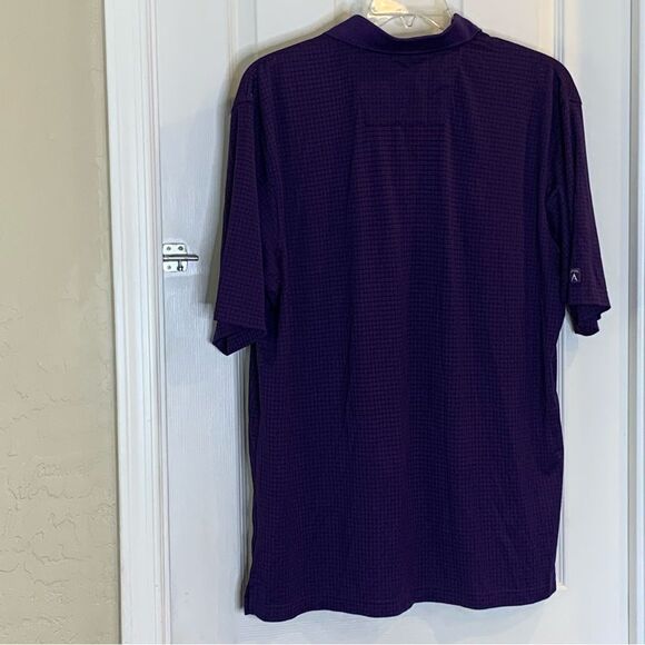 Antigua Golf Polo Purple Check Size Large Mens - Picture 4 of 9